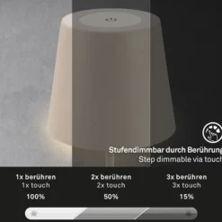 LED-Akku-Tischlampe 7508011, beige, 2.700 K IP44 Touchdimmer