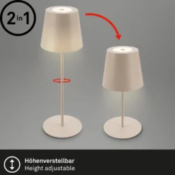 LED-Akku-Tischlampe 7508011, beige, 2.700 K IP44 Touchdimmer