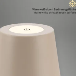 LED-Akku-Tischlampe 7508011, beige, 2.700 K IP44 Touchdimmer