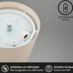 LED-Akku-Tischlampe 7508011, beige, 2.700 K IP44 Touchdimmer