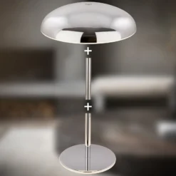 LED-Akku-Tischlampe Brilo unplugged Caxa 30 cm, chrom