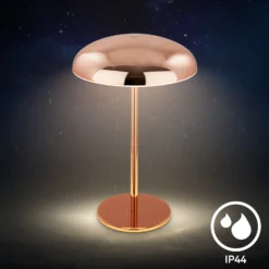 LED-Akku-Tischlampe Brilo unplugged Caxa 30 cm, kupferfarben