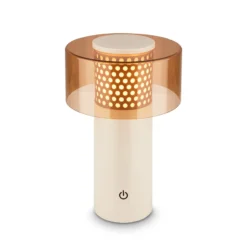 LED-Akku-Tischlampe Brilo unplugged Gila, braun/grau, 21 cm