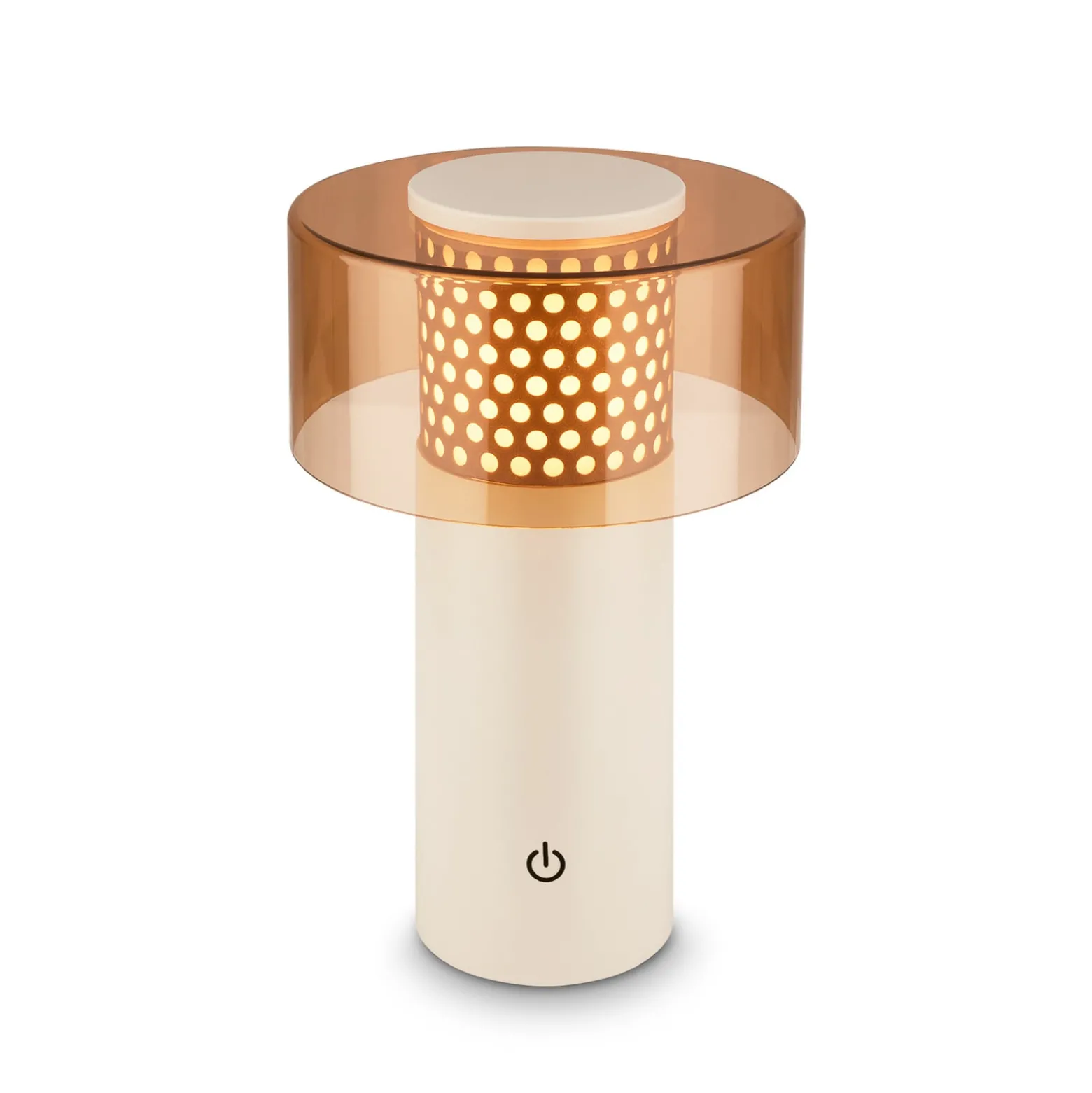 LED-Akku-Tischlampe Brilo unplugged Gila, braun/grau, 21 cm