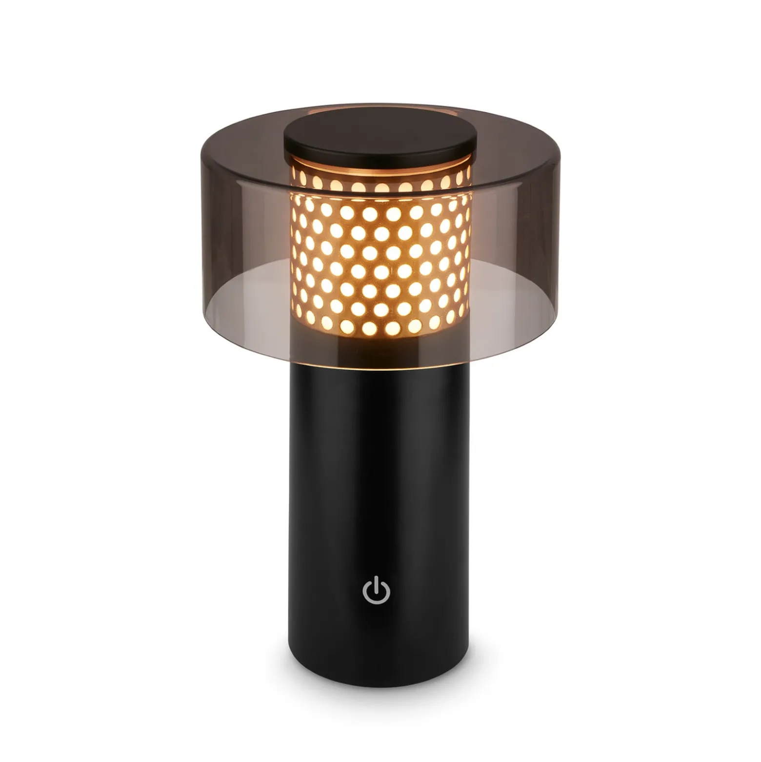 LED-Akku-Tischlampe Brilo unplugged Gila, gold/schwarz 21 cm