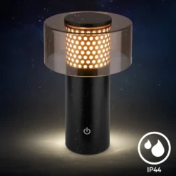 LED-Akku-Tischlampe Brilo unplugged Gila, gold/schwarz 21 cm