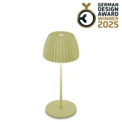 LED-Akku-Tischlampe Brilo unplugged Riffle, 20 cm, grün