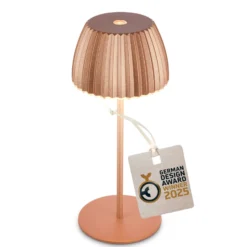 LED-Akku-Tischlampe Brilo unplugged Riffle, 20 cm, kupfer
