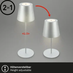 LED-Akku-Tischlampe 7508014 chrom matt 2.700 K IP44 Touchdim