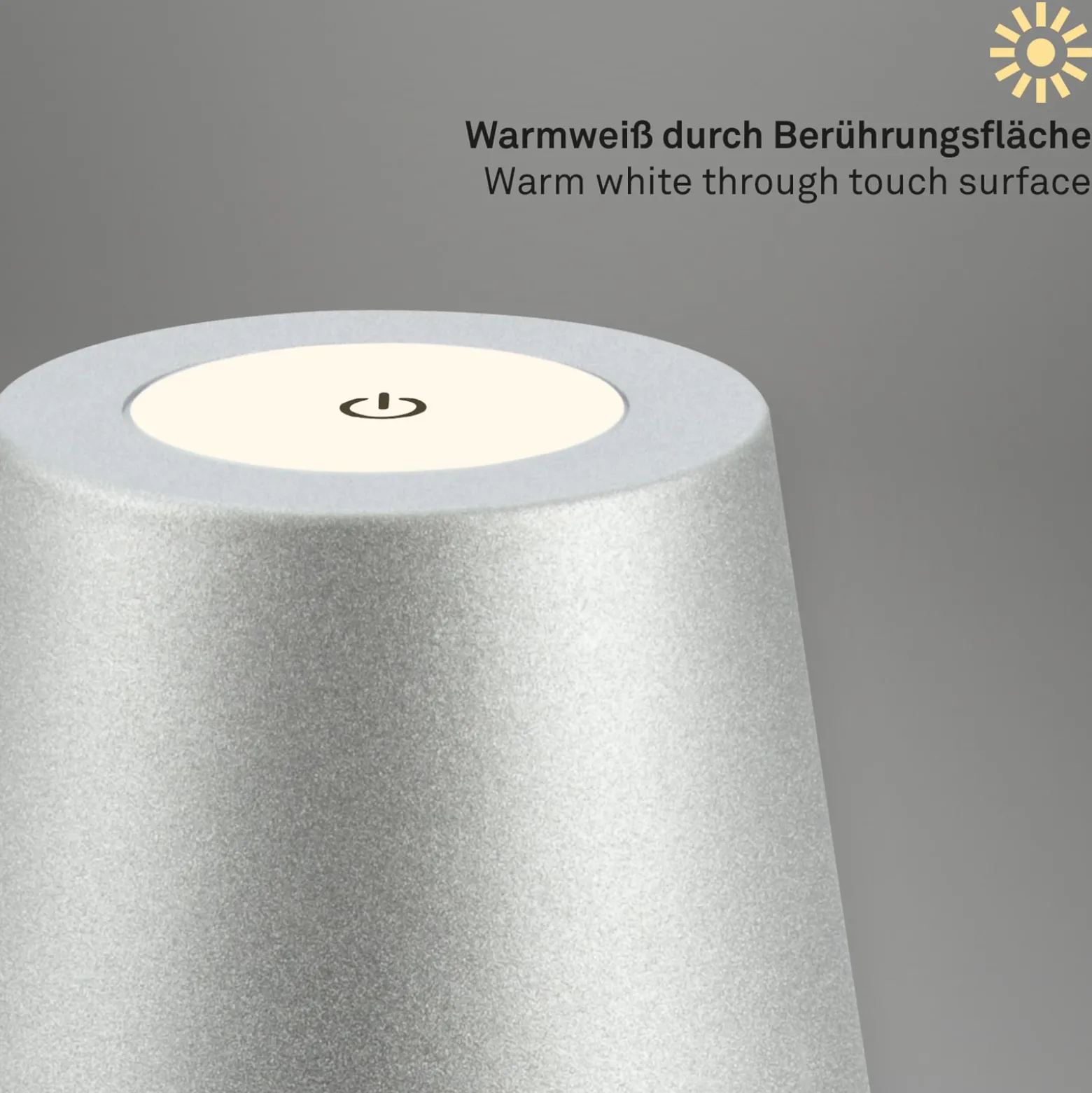 LED-Akku-Tischlampe 7508014 chrom matt 2.700 K IP44 Touchdim