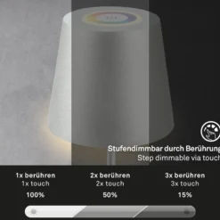 LED-Akku-Tischlampe 7507015 chrom matt RGBW IP44 Touchdimmer