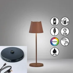 LED-Akku-Tischlampe Cosenza 2.0 34cm rostfarben