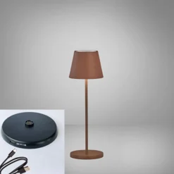 LED-Akku-Tischlampe Cosenza 2.0 34cm rostfarben