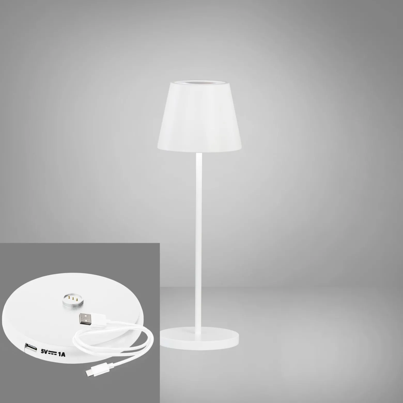 LED-Akku-Tischlampe Cosenza 2.0 Höhe 34cm sandweiß