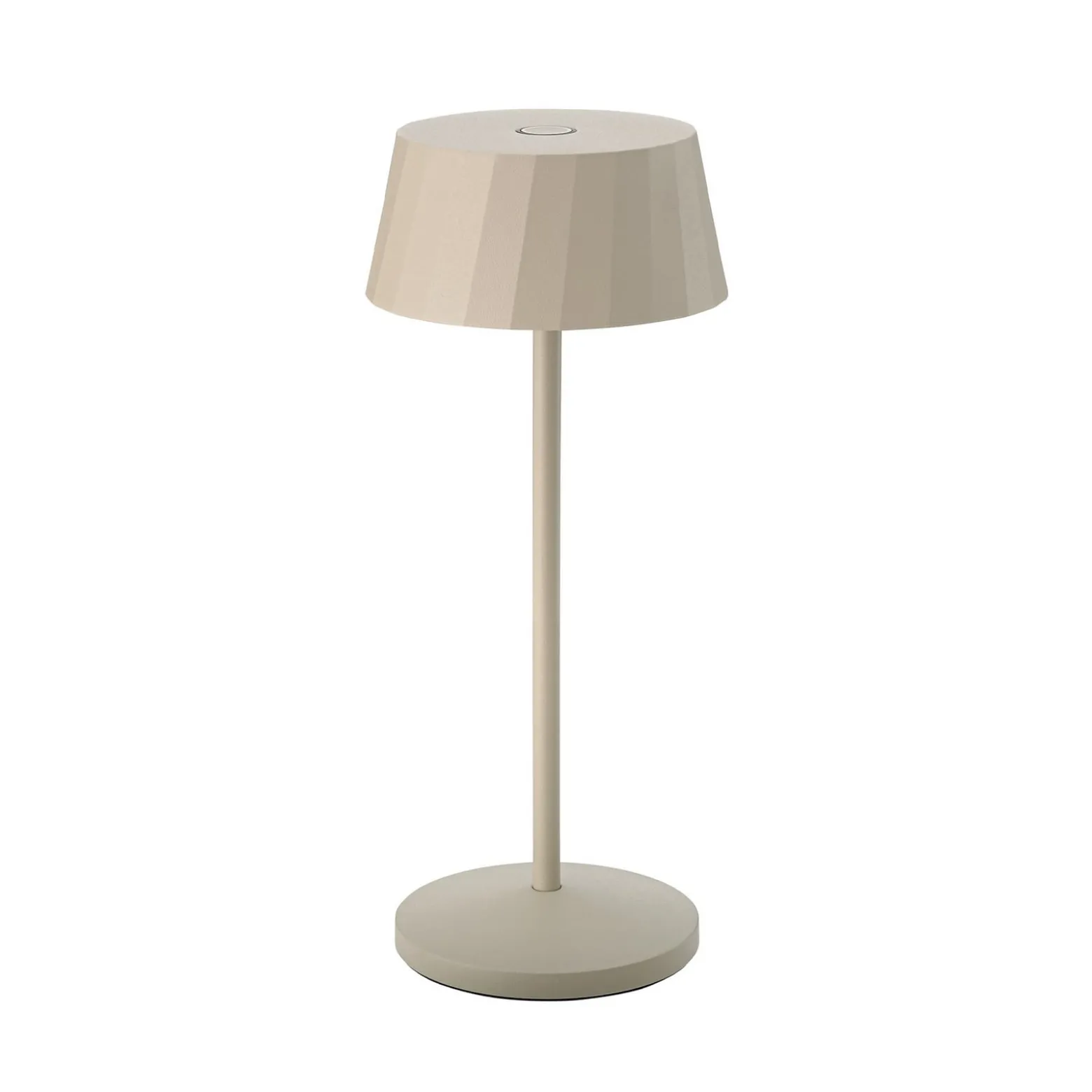 LED-Akku-Tischlampe Facetta, beige, 22 cm, Metall, CCT IP44
