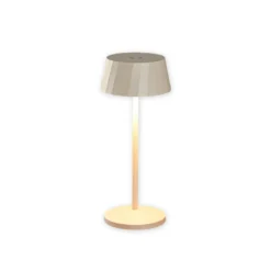 LED-Akku-Tischlampe Facetta, 3er-Set, beige, 22 cm, IP44