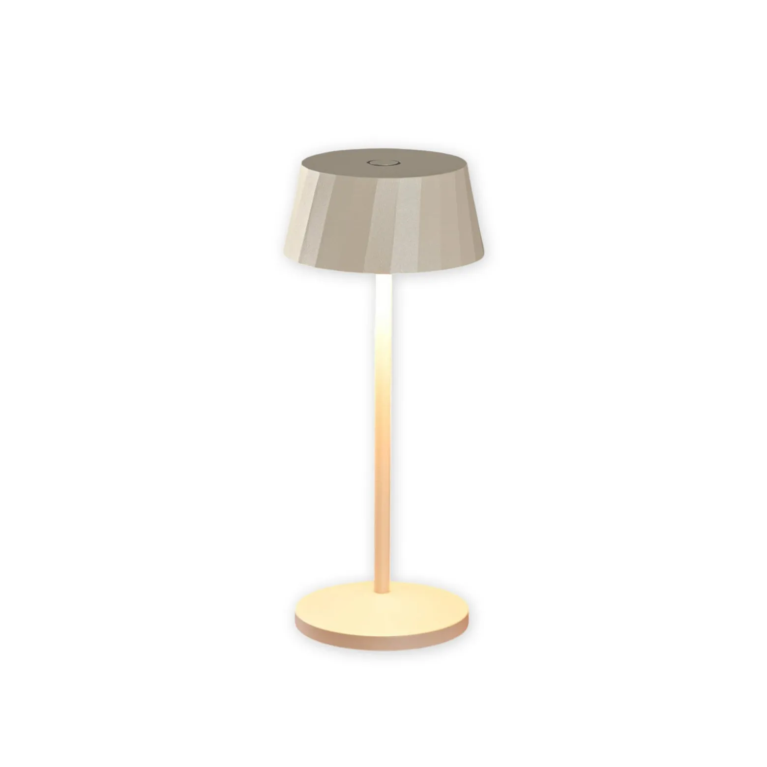 LED-Akku-Tischlampe Facetta, 3er-Set, beige, 22 cm, IP44