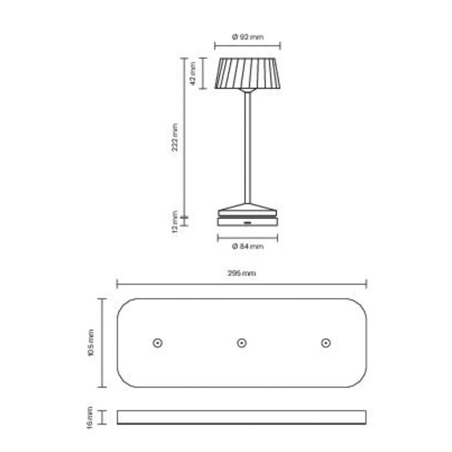 LED-Akku-Tischlampe Facetta, 3er-Set, schwarz, 22 cm, IP44