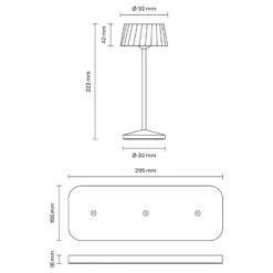 LED-Akku-Tischlampe Facetta, 3er-Set, schwarz, 22 cm, IP44