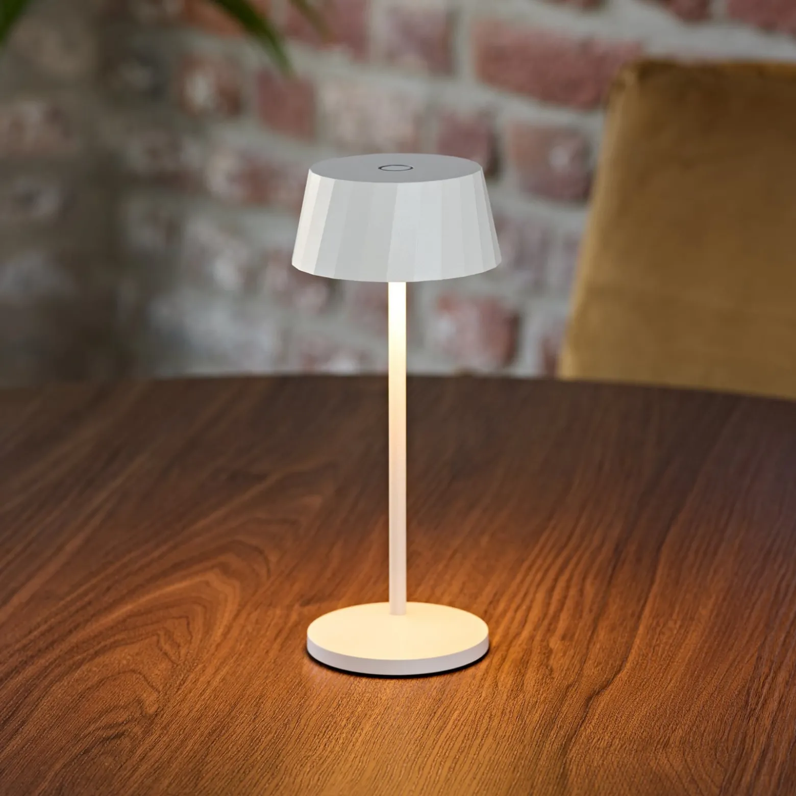 LED-Akku-Tischlampe Facetta, 3er-Set, weiß, 22 cm, IP44