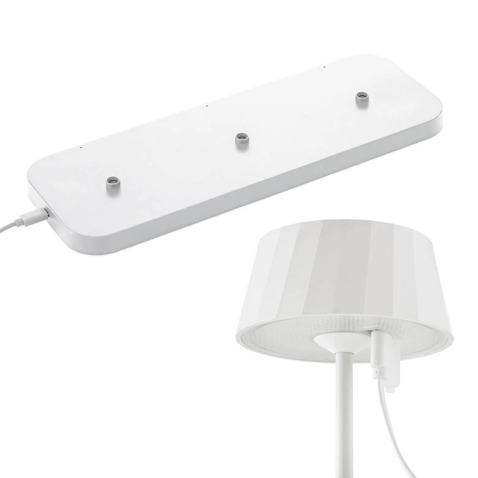 LED-Akku-Tischlampe Facetta, 3er-Set, weiß, 22 cm, IP44