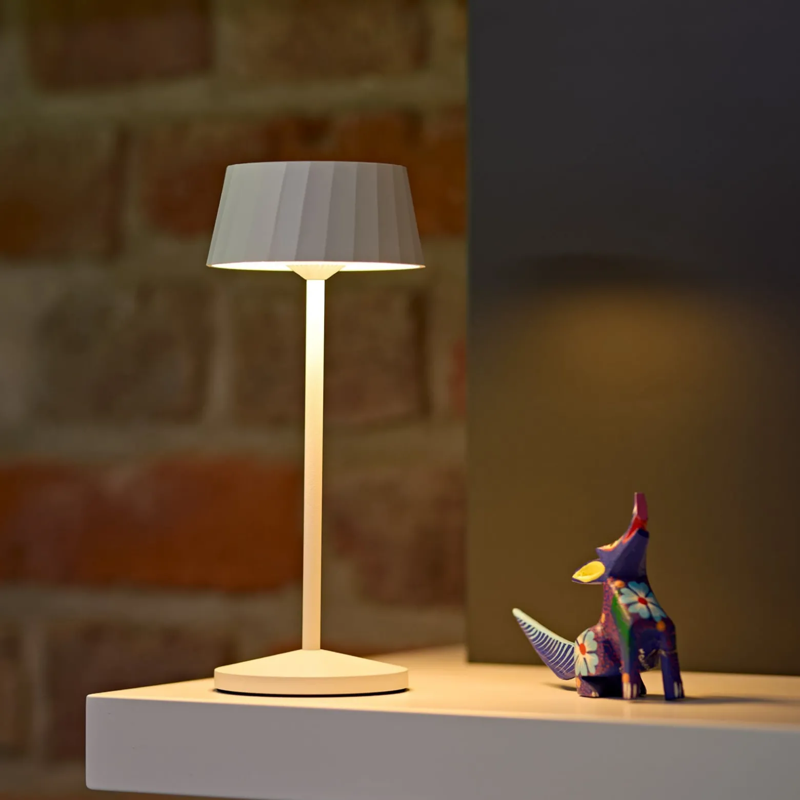 LED-Akku-Tischlampe Facetta, 3er-Set, weiß, 22 cm, IP44