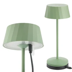 LED-Akku-Tischlampe Facetta, grün, Höhe 22 cm, Metall, CCT