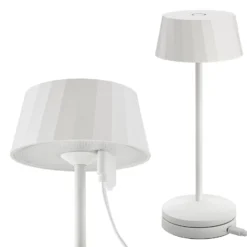 LED-Akku-Tischlampe Facetta, weiß, 22 cm, Metall, CCT IP44