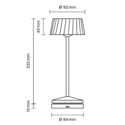 LED-Akku-Tischlampe Facetta, weiß, 22 cm, Metall, CCT IP44