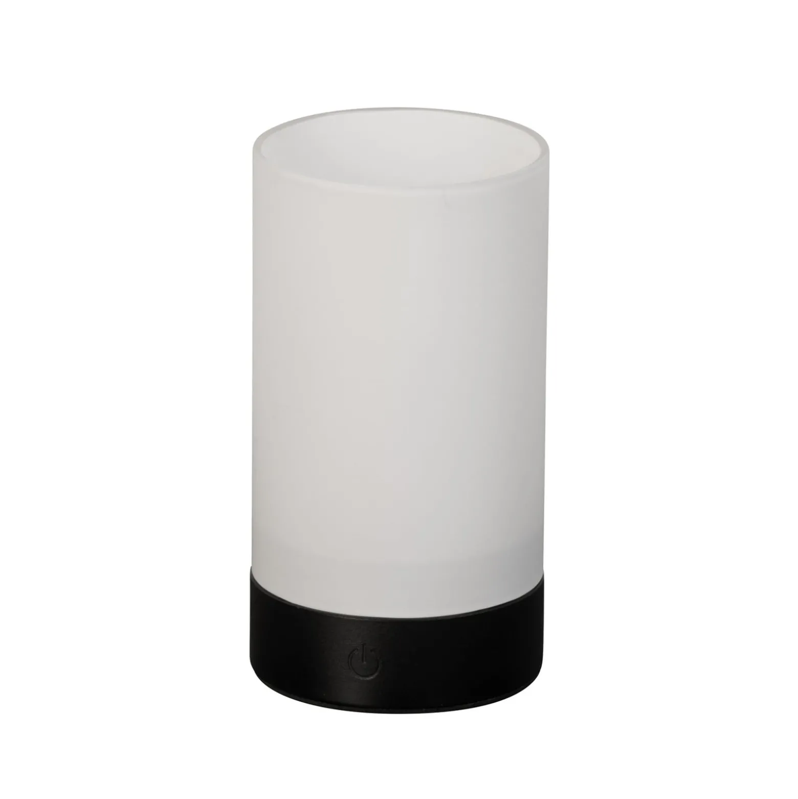 LED-Akku-Tischlampe Fenya, schwarz/opal matt Höhe 14 cm IP54