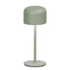 LED-Akku-Tischlampe Finley salbeigrün Höhe 22 cm Metall IP54