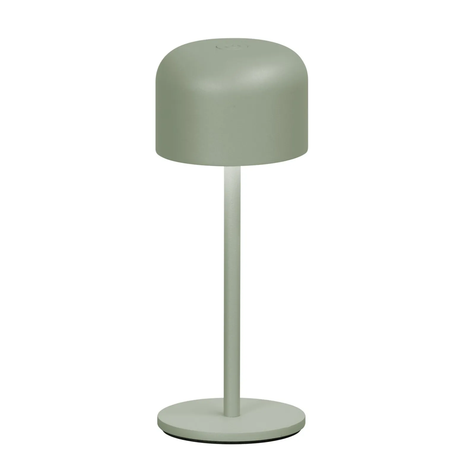LED-Akku-Tischlampe Finley salbeigrün Höhe 22 cm Metall IP54