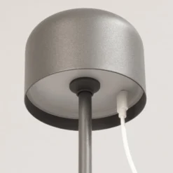 LED-Akku-Tischlampe Finley, sandgrau Höhe 22 cm Metall, IP54