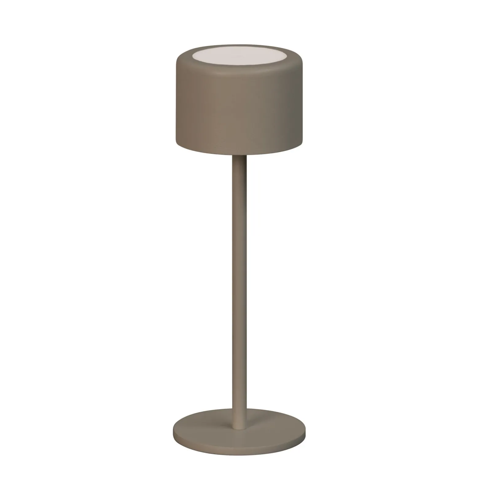 LED-Akku-Tischlampe Juna, grau-braun Höhe 25 cm Metall, IP54