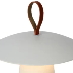LED-Akkutischlampe La Donna, weiß, Aluminium, dimmbar