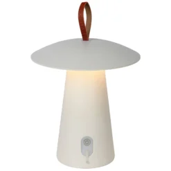 LED-Akkutischlampe La Donna, weiß, Aluminium, dimmbar