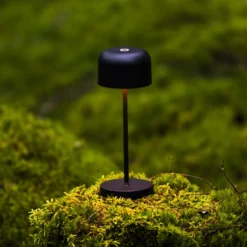 LED-Akku-Tischlampe Lille, Höhe 20 cm, schwarz, IP54, USB
