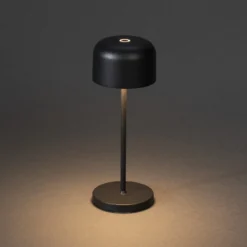 LED-Akku-Tischlampe Lille, Höhe 20 cm, schwarz, IP54, USB