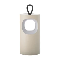 LED-Akku-Tischlampe Lunari, beige, 16 cm, Metall, CCT IP44