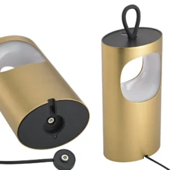 LED-Akku-Tischlampe Lunari, goldfarben 16 cm Metall CCT IP44