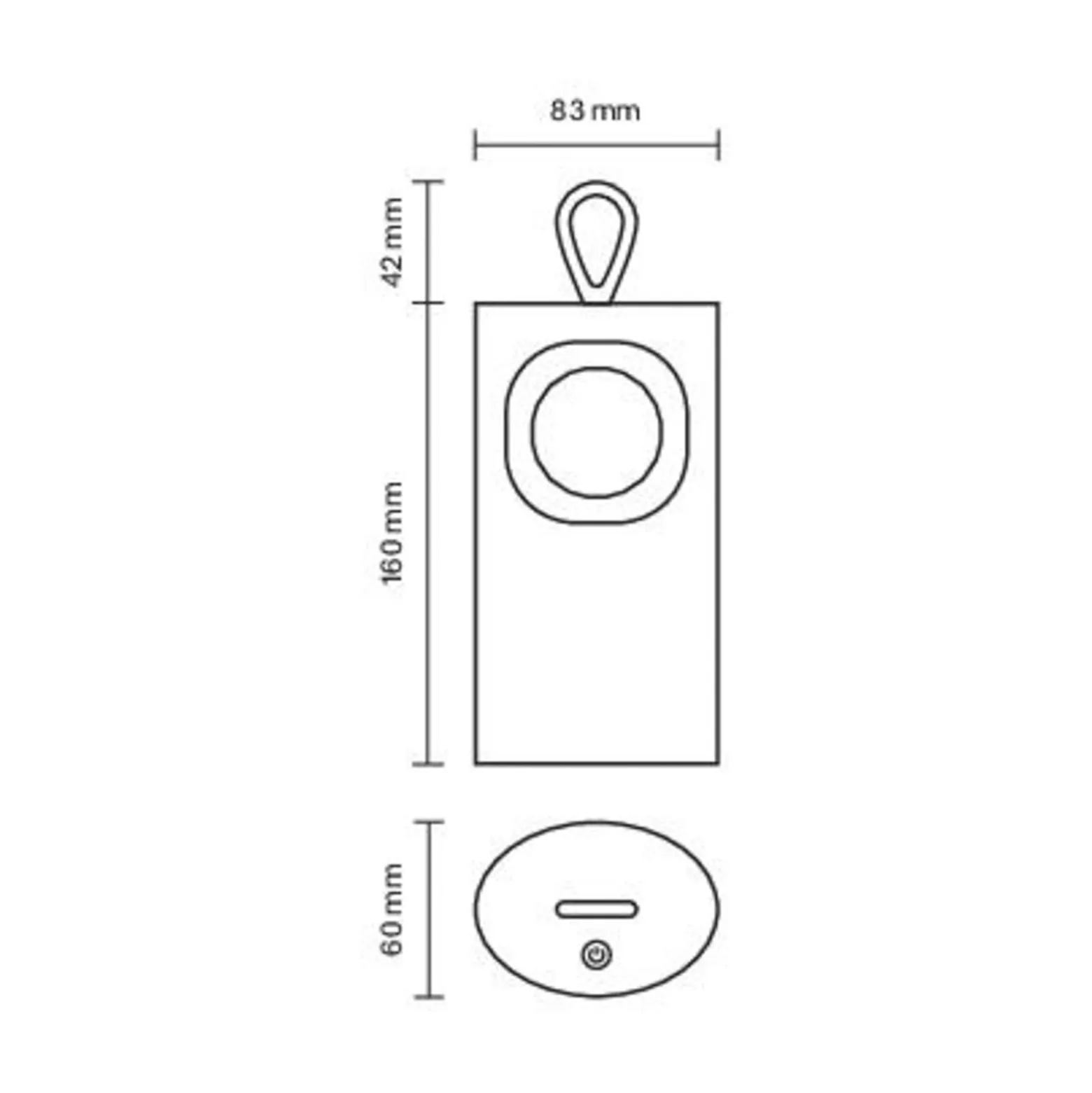 LED-Akku-Tischlampe Lunari, schwarz, 16 cm, Metall, CCT IP44