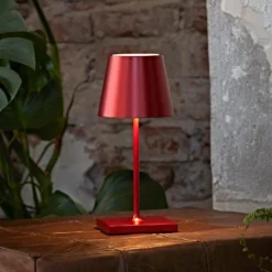 LED-Akkutischlampe Nuindie mini, Easy Connect, rot, dimmbar
