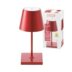 LED-Akkutischlampe Nuindie mini, Easy Connect, rot, dimmbar