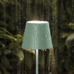LED-Akkutischlampe Nuindie mini, USB-C, salbeigrün, dimmbar