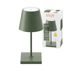 LED-Akkutischlampe Nuindie mini, USB-C, tannengrün, dimmbar