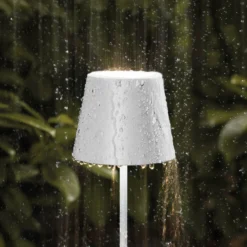 LED-Akkutischlampe Nuindie mini, USB-C, weiß, IP54, dimmbar