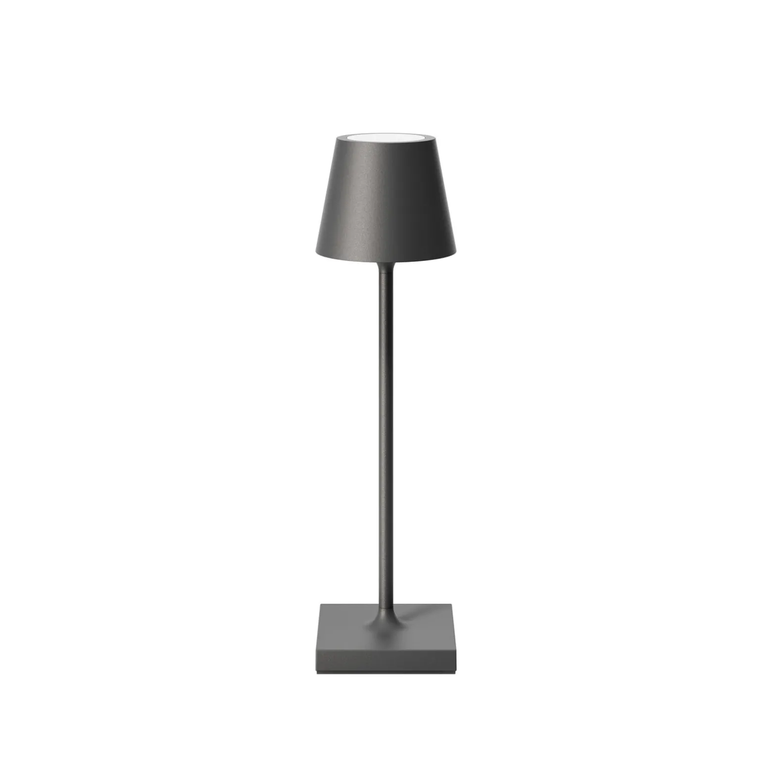 LED-Akkutischlampe Nuindie pocket, graphit, IP54, dimmbar