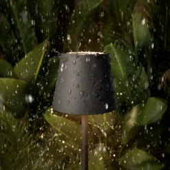 LED-Akkutischlampe Nuindie pocket, graphit, IP54, dimmbar
