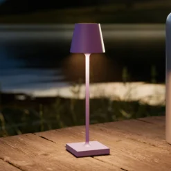 LED-Akkutischlampe Nuindie pocket, lila, IP54, dimmbar