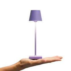 LED-Akkutischlampe Nuindie pocket, lila, IP54, dimmbar